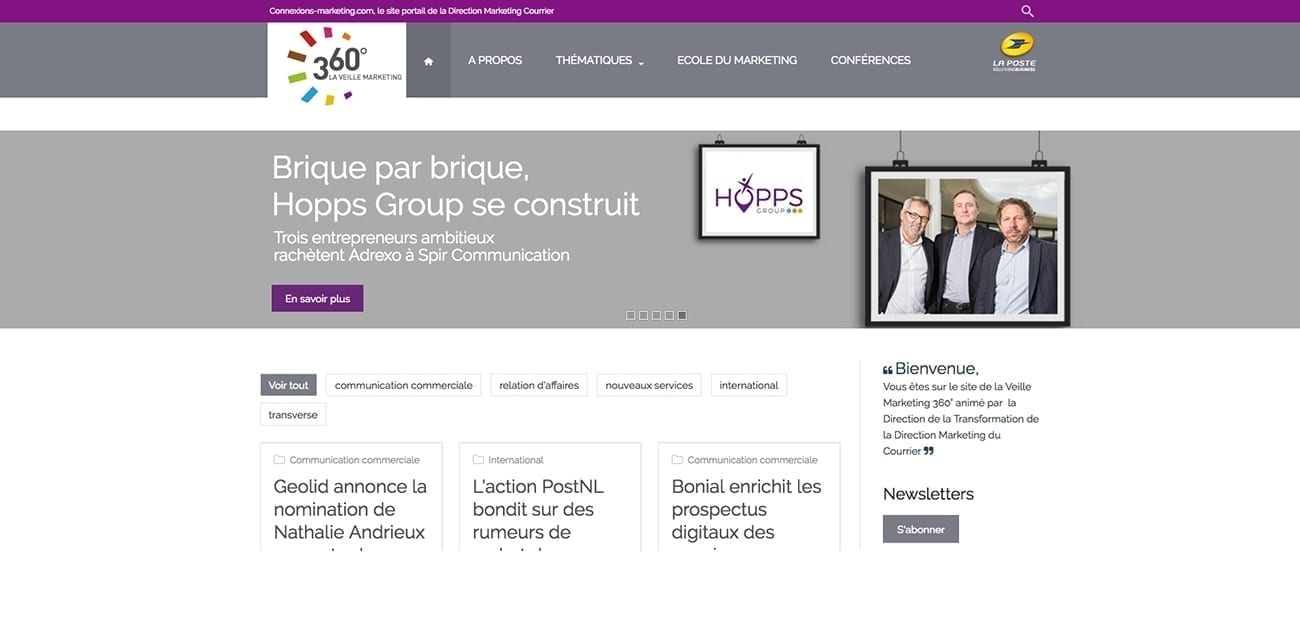 Homepage du site