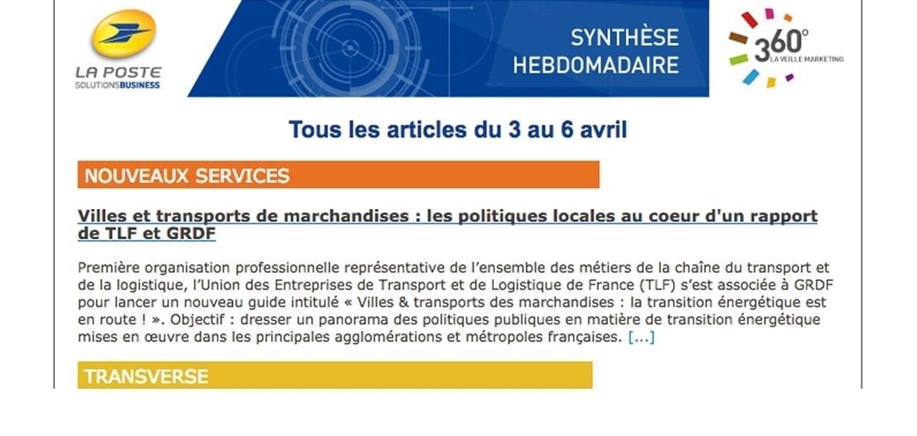 Newsletter hebdomadaire